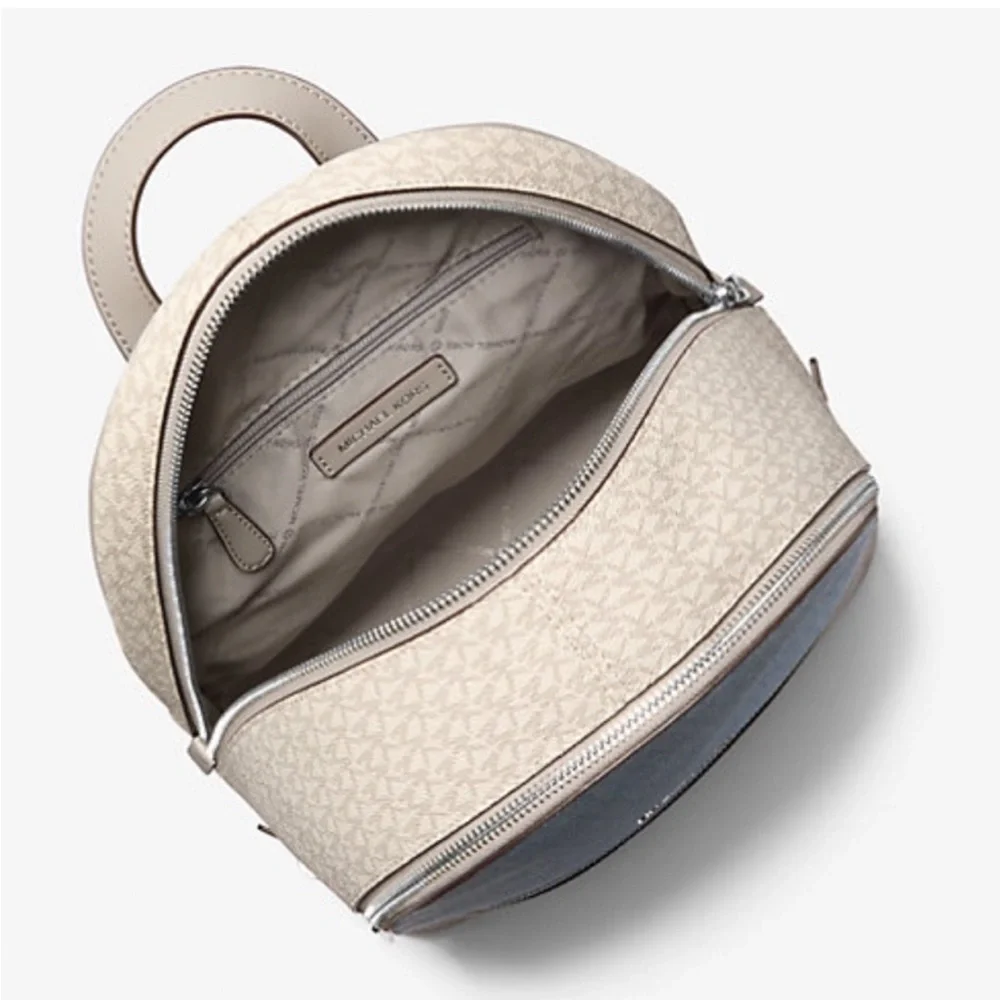 MICHAEL KORS Rhea Medium Color-Block Signature Logo Backpack - Picture 5 of 16